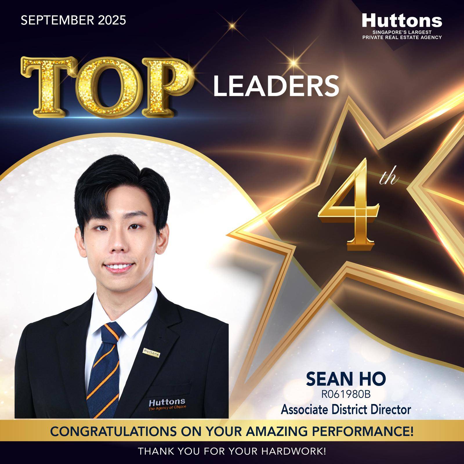 Top Leaders — 4th — Sean Ho · September 2025