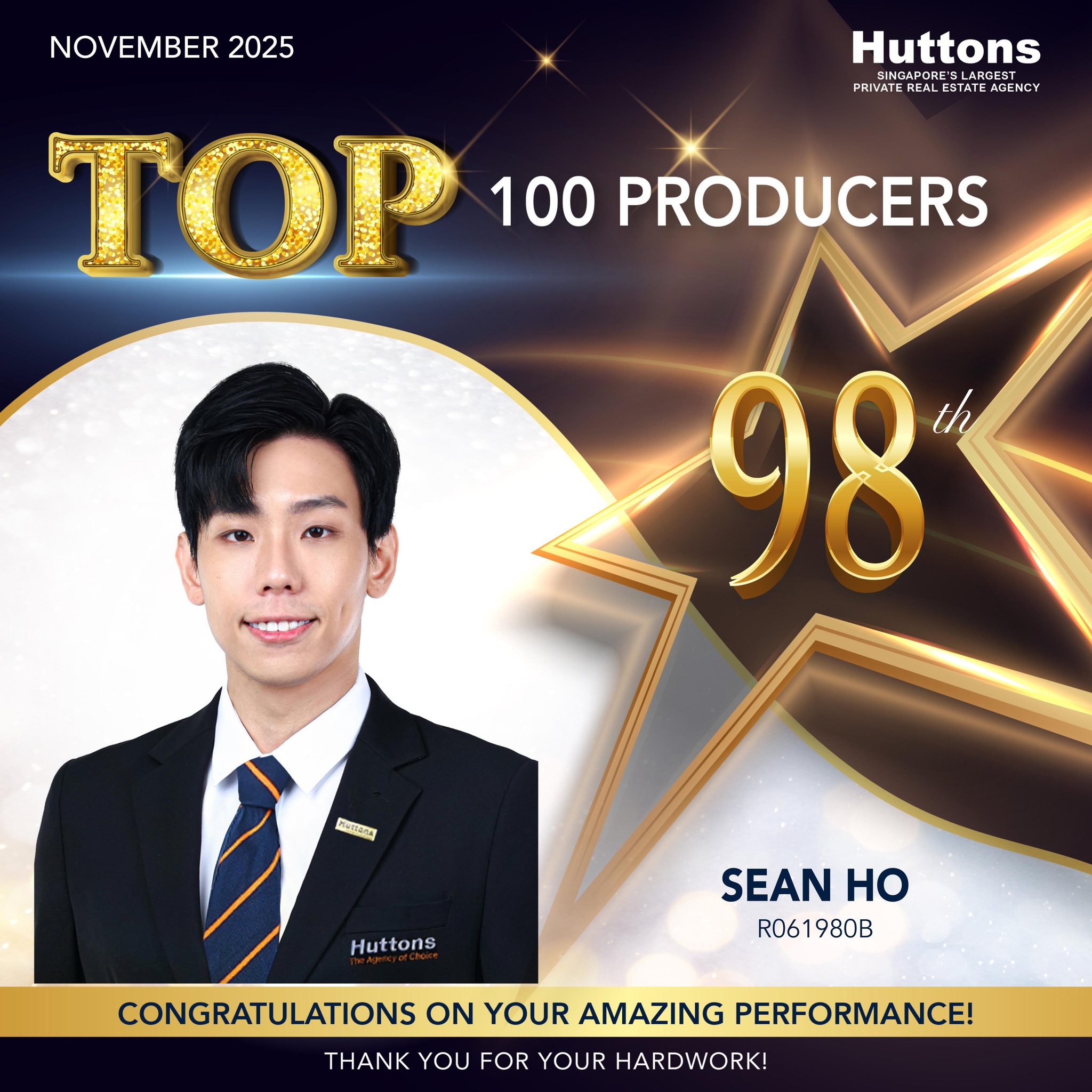 Top 100 Producers — 98th — Sean Ho · November 2025
