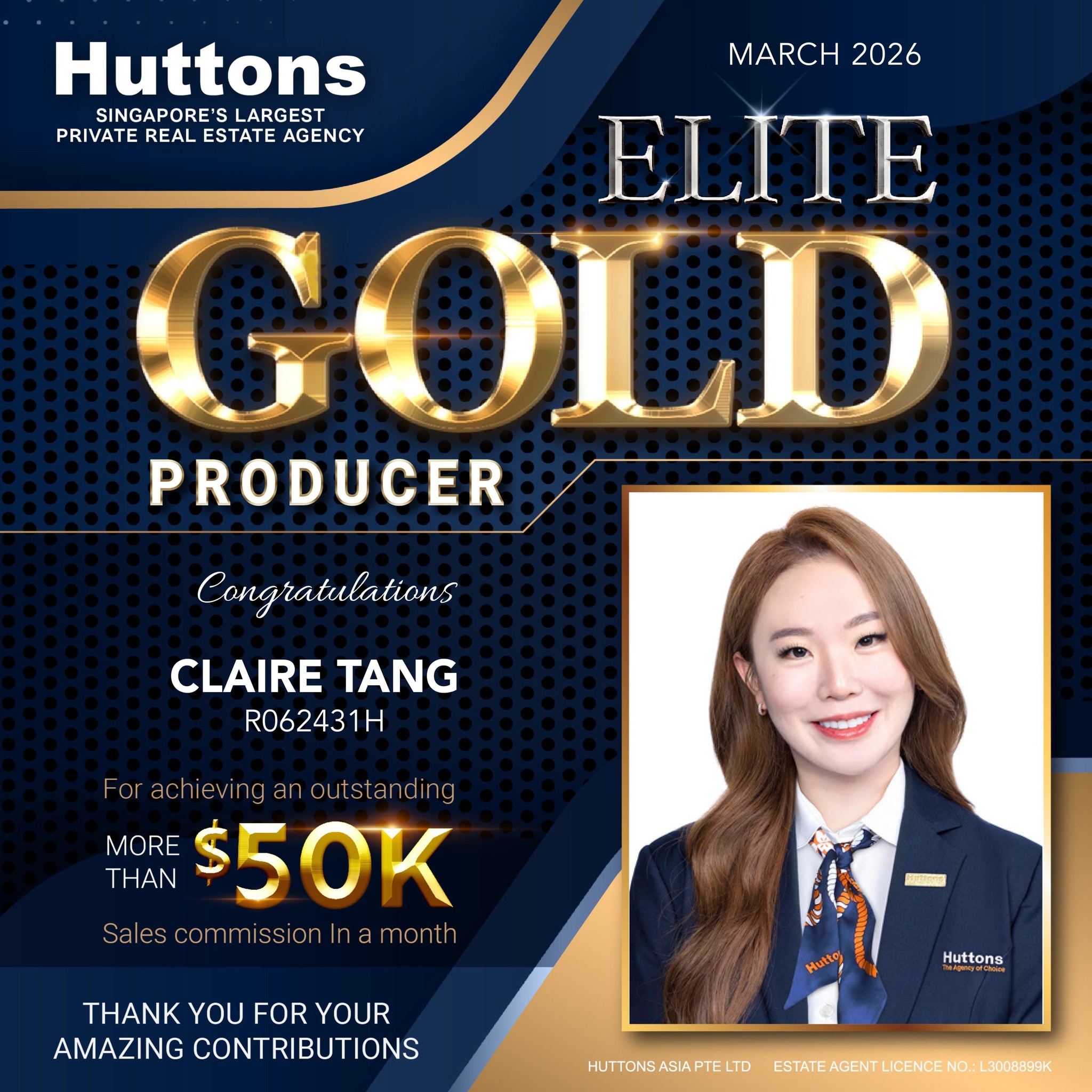 Elite Gold Producer — Claire Tang · >$50K month · Mar 2026