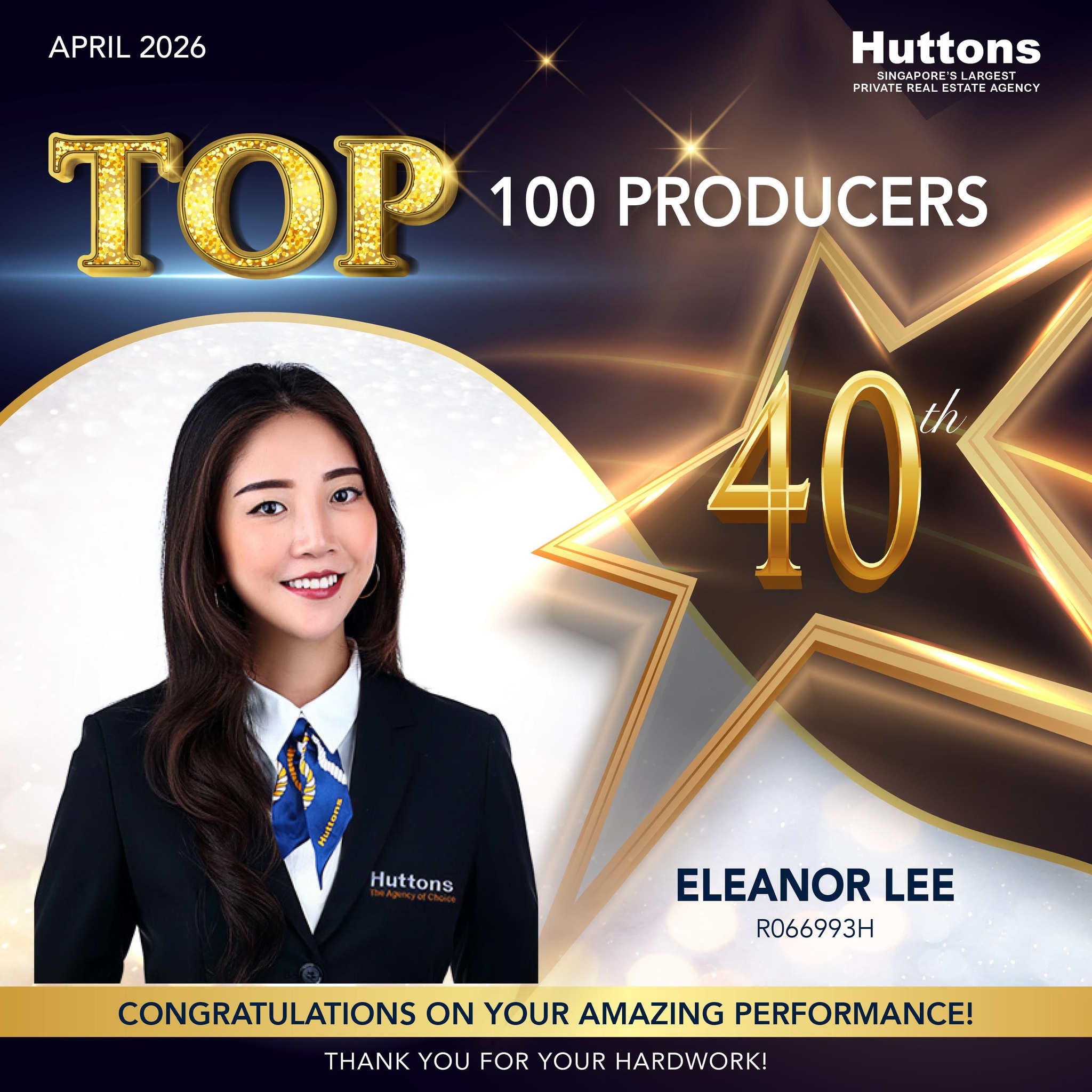 Top 100 Producers — 40th — Eleanor Lee · April 2026